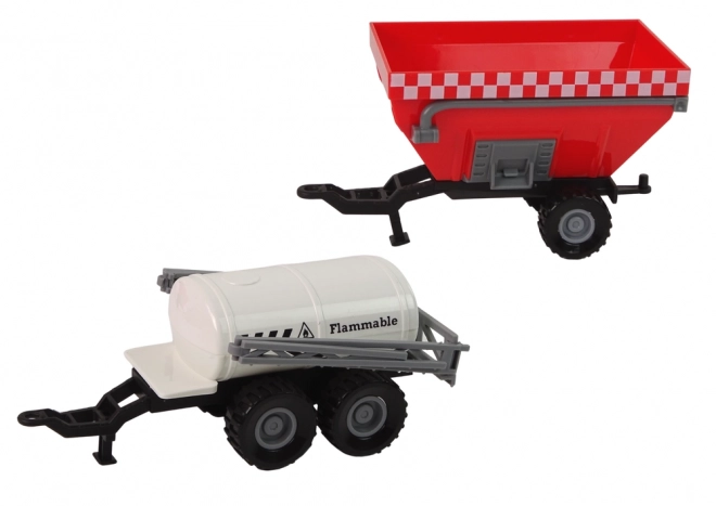Velik traktor z LED lučmi in zvoki - komplet 2 kmetijskih strojev