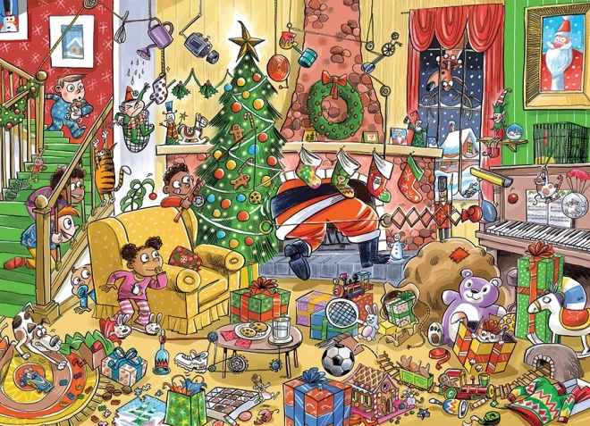 družinski puzzle Cobble Hill Lov na Božička 350 koščkov