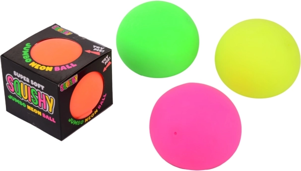 Jumbo neon stiskalna žogica 10 cm