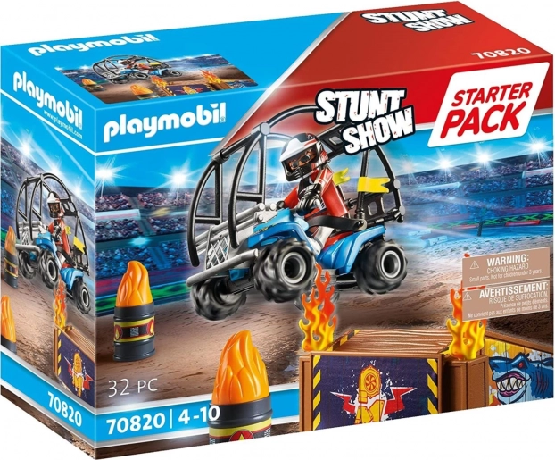 Playmobil Stunt Show začetni set – kaskaderski šov s štirikolesnikom in ognjeno rampo