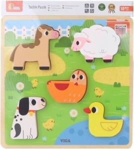 Lesene vstavljanke puzzle kmetija za otroke VIGA