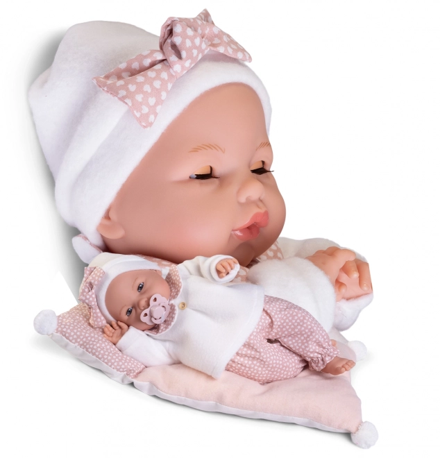 Antonio Juan 14363 BIMBA - pomežikajoča punčka dojenček z zvoki in mehkim tekstilnim telesom - 37 cm