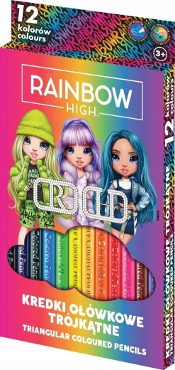 Trikotni barvni svinčniki 12 kosov ASTRA RAINBOW HIGH