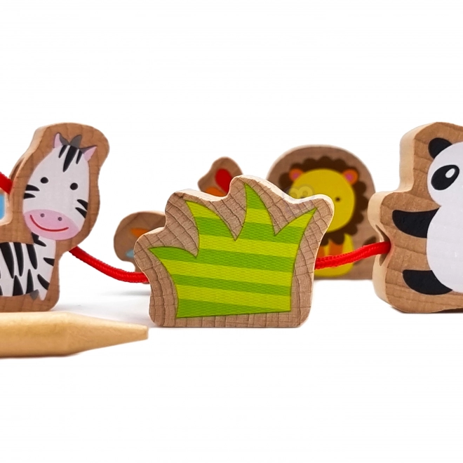 Lesene kocke za natikanje ZOO