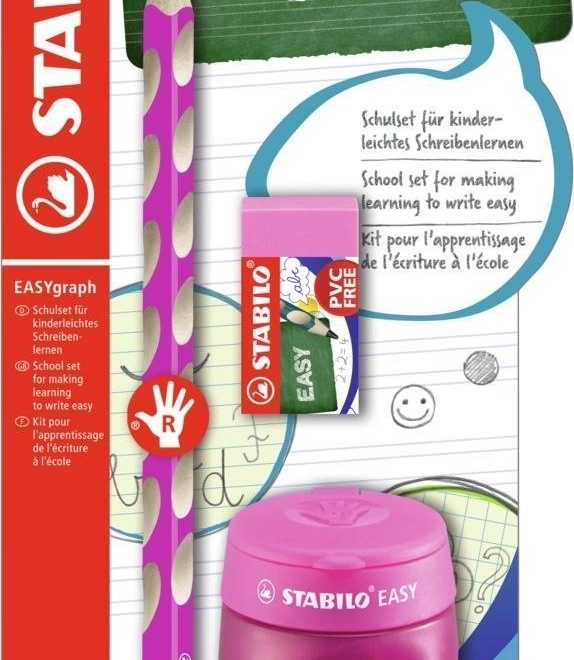Stabilo Easygraph šolski set za desničarje rožnat