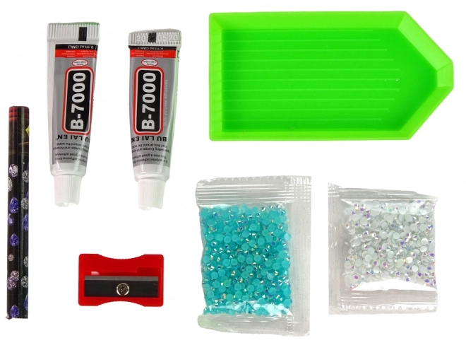 Kreativni set DIY Diamantni Severni jelen Kristalni Obesek 3D Modri