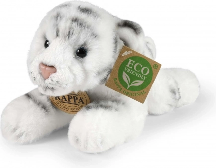 Rappa plišasti beli tiger ležeči 17 cm, okolju prijazen