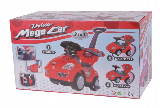 Hodalica 3v1 DELUXE z ročajem in glasbeno ploščo - rdeča
