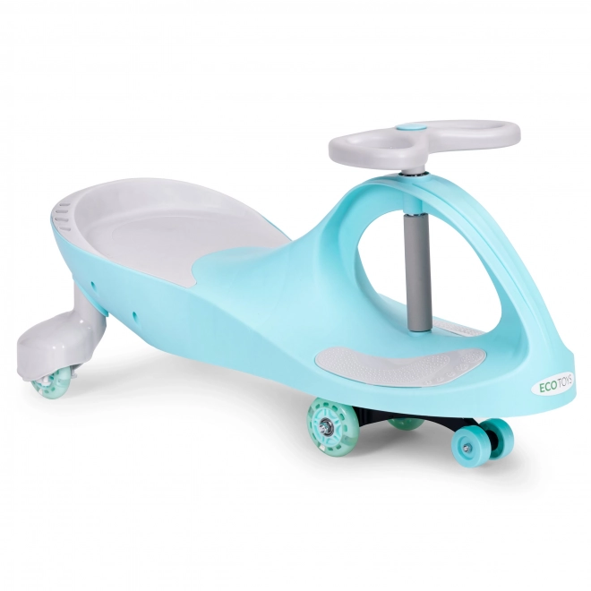 Otroški avtomobil z osvetljenimi kolesi modre barve Ecotoys