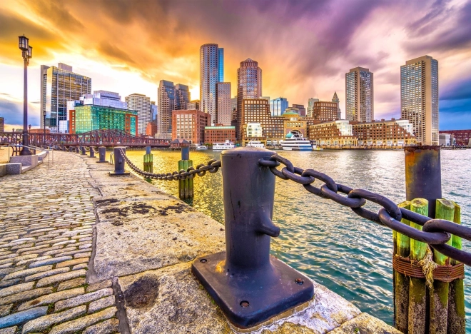 Sestavljanka ENJOY bostonsko pristanišče ob mraku, ZDA – 1000 koščkov