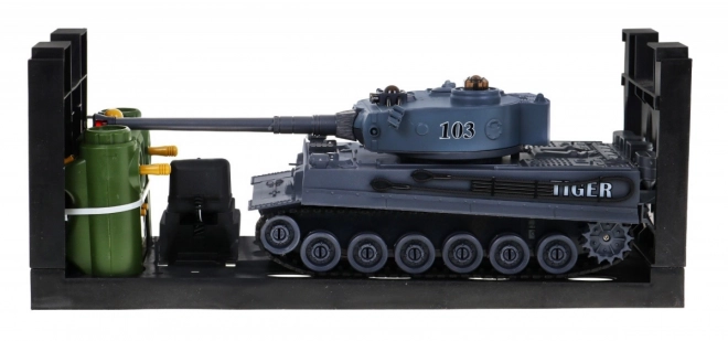 Daljinsko vodena 2 rezervoarja T-34 proti Tigru za otroke 3+ Strelni modeli 1:28 + Velika tankovska bitka + Svetlobni zvoki