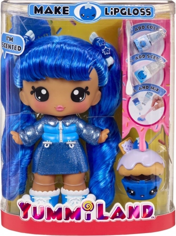 Punčka Yummiland Large s hišnim ljubljenčkom Lipgloss – Rory Blueberry