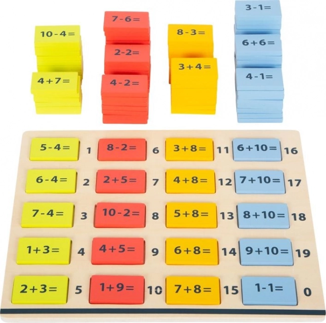 Small foot lesena barvna matematična tabla – seštevki in razlike