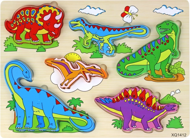 Lesene 3D sestavljanke za otroke Logična igra Dinosavri
