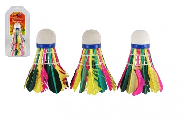 Barvne peresne badminton žogice, 3 kosi