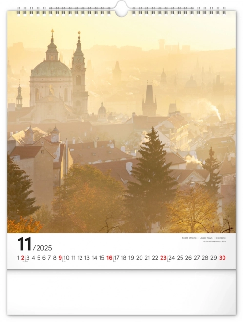 Stenski koledar Praga 2025, 30 × 34 cm