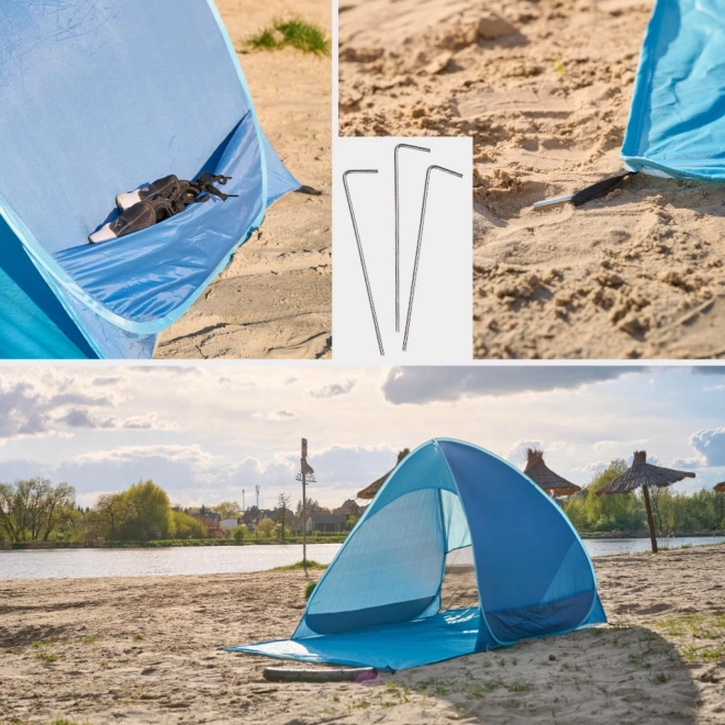 Samodejno postavljiv plažni šotor moder