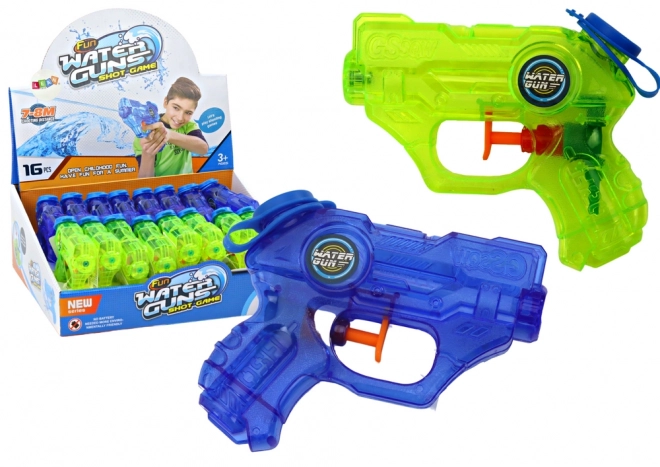 Mini vodni pištola zeleno-modra z dosegom 7-8 m