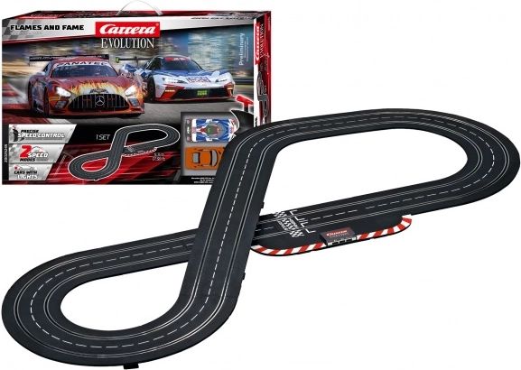 Avtocesta Carrera Evolution Flames and Fame 5,3 m z Mercedes‑AMG GT3 in KTM X‑BOW