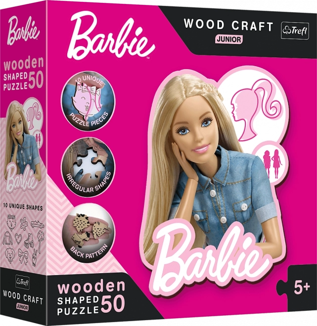 Lesene sestavljanke Barbie za otroke, 50 koščkov