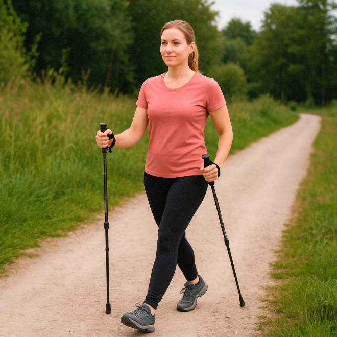 Zložljive pohodne palice Nordic Walking, črne, 2 kos