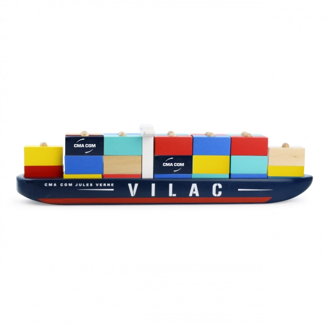 Vilac Lesena sestavljanka zabojniška ladja CMA CGM Jules Verne