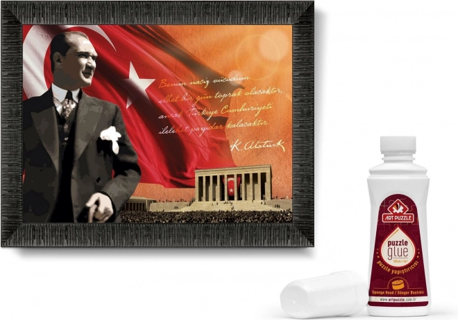 ART PUZZLE Sestavljanka z okvirjem in lepilom 3v1 1000 kosov – Atatürk in Anitkabir