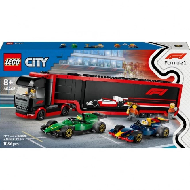 LEGO® City 60445 Tovornjak F1® z vozili F1® RB20 in AMR24