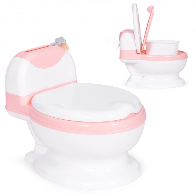 WC sedež z odstranljivo vložkom, zaprto otroško straniščno desko in krtačo ECOTOYS
