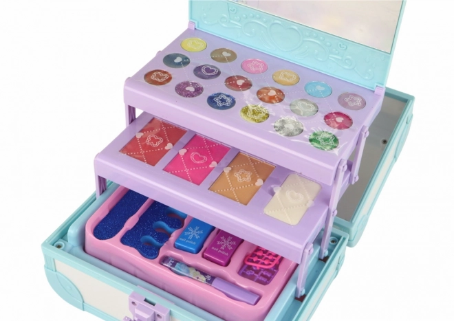 Kozmetični set Kozmetika Make-up Ustvarjanje nohtov Modra skrinjica