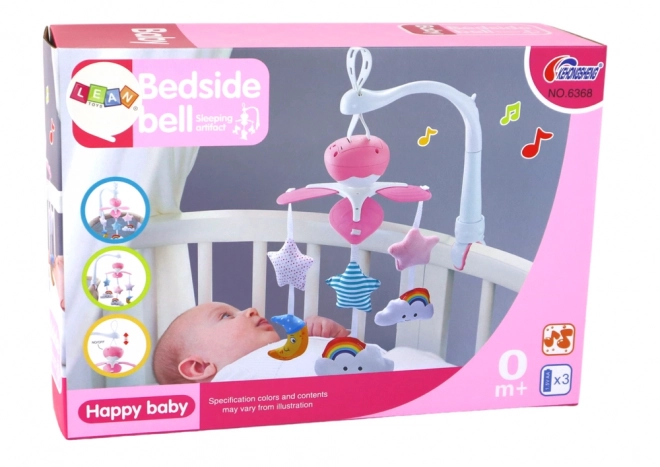Otroška posteljica Carousel Baby Sound Sky Pink