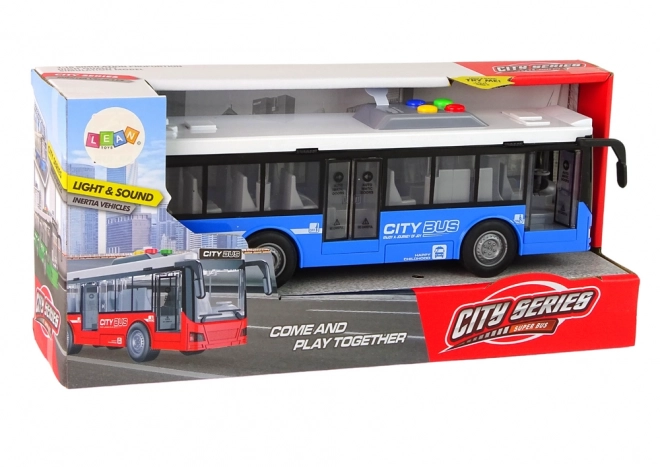 Interaktivni avtobus na baterije s svetlobnimi učinki in zvoki moder 1:16