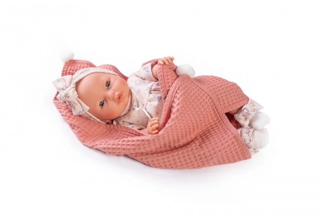 Antonio Juan 14258 BIMBA - utripajoča punčka dojenček z zvoki in mehkim tkaninskim telesom - 37 cm