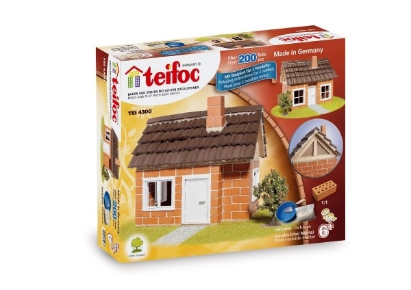Gradbeni set Teifoc Domek Carlos 200 kos v škatli 35x29x8cm