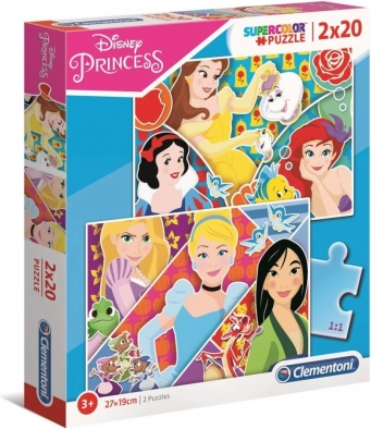 puzzle 2×20 koščkov super color – princese