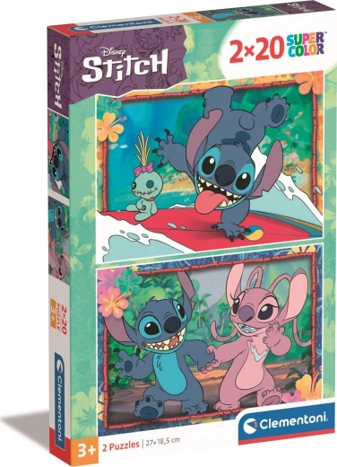 CLEMENTONI sestavljanka Stitch 2x20 kosov