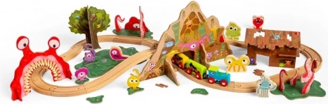 Bigjigs Rail lesena železniška proga Pošasti