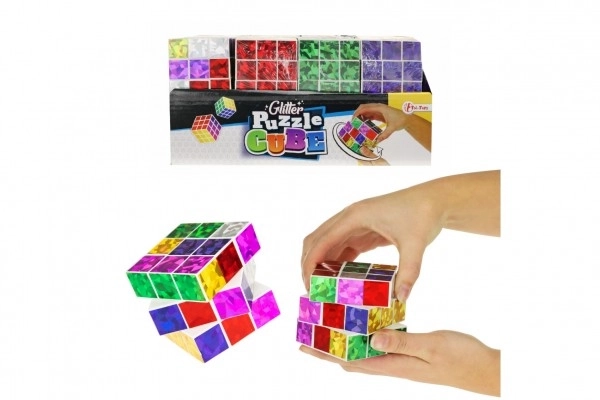 Sestavljiva kocka uganka plastika bleščeča 6,5x6,5cm v vrečki