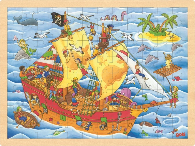 Goki lesene sestavljanke Pirati 96 kosov