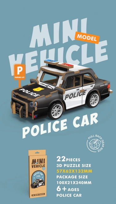 3D lesene puzzle policijskega avtomobila