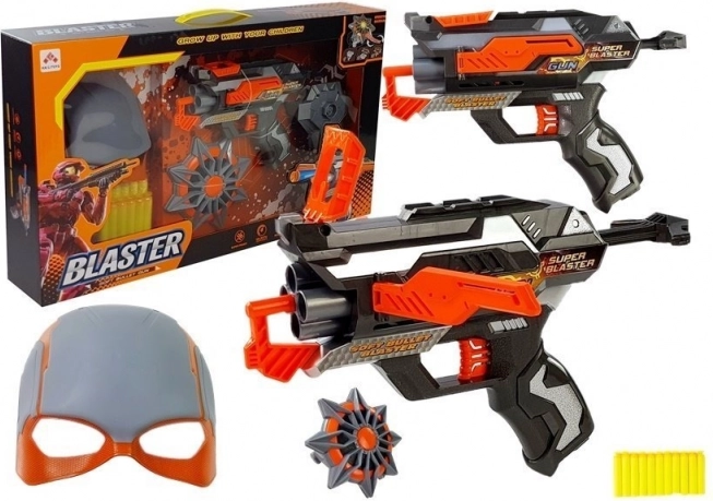Komplet penasti blaster z masko in puščicami