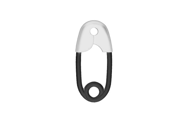 Ropotuljica varnostna sponka plast 12cm črno-bela 12x19cm v vrečki 0+