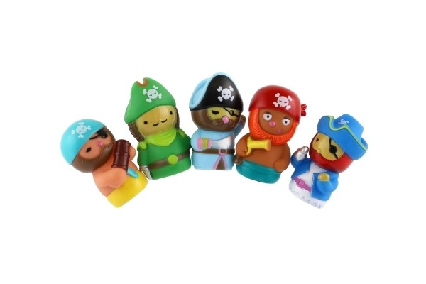 Piratska lutka na prste 5 kosov guma 6cm na kartici 16,5x20cm