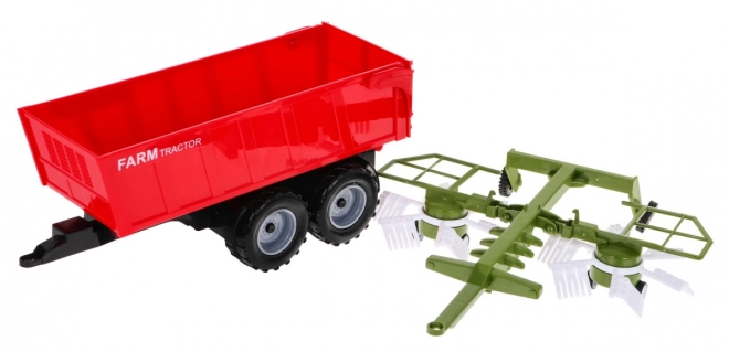 Traktor za nakladanje sena z nakladalnikom za otroke 3+ Premični deli + Trenja pogona
