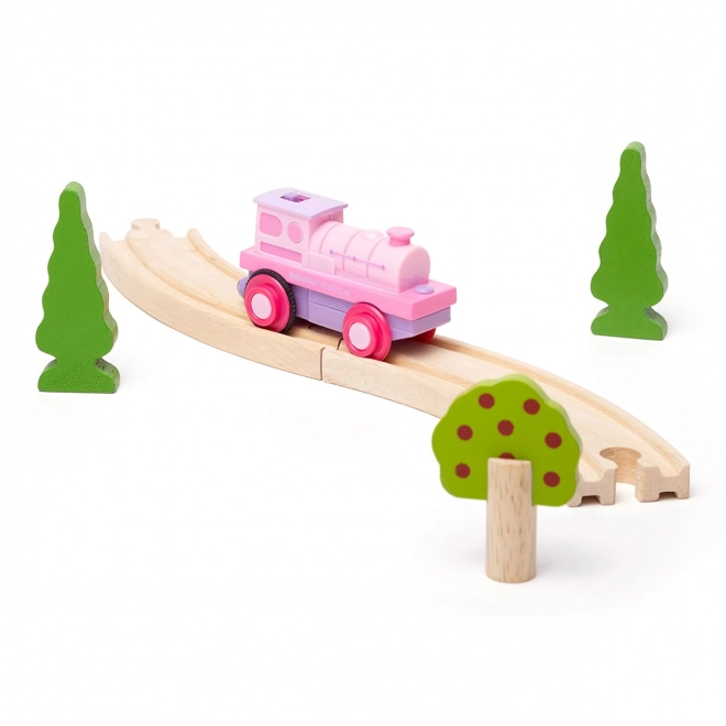 Bigjigs Rail Električna lokomotiva Močna roza
