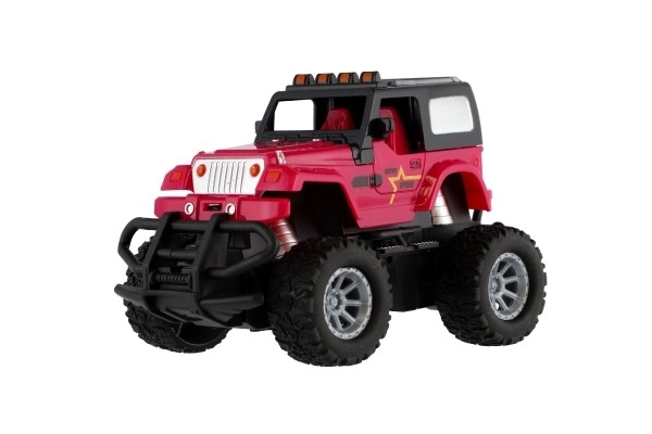 Auto RC terenski 14cm plast 27MHz na baterije s svetlobo v škatli 20x11x10cm