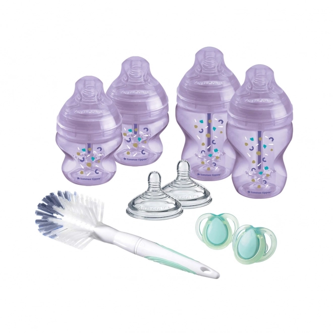 Komplet otroške stekleničke advanced ANTI-COLIC, mešane velikosti 9 kosov, Vijolična