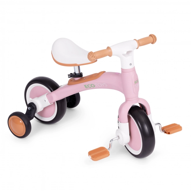 Ravnotežno kolo s pedali - vadbena kolesca 3v1 ECOTOYS – Roza