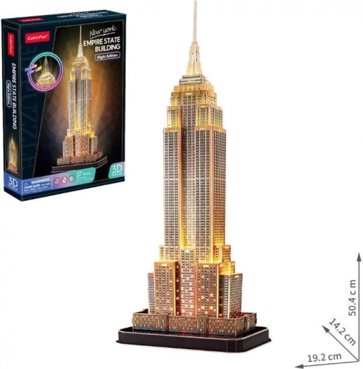 Svetleči 3D puzzle Empire State Building, nočna izdaja, 37 kosov