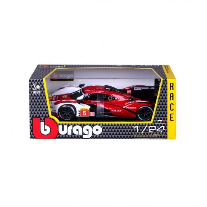 Bburago 1:24 Racing - Porsche 963 - Bel/Rdeč #5